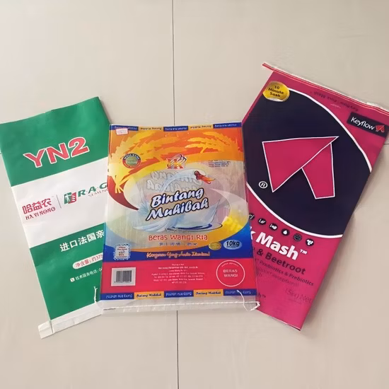 Kunststoff-BOPP, laminiert, beschichtet, bedruckt, Verpackung, Getreide, Hirse, Reis, Lebensmittel, Mehl, Düngemittel, Saatgut, PP-Gewebebeutel